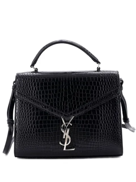 Saint Laurent Pre-Owned Cassandra Top Handle Bag Crocodile Embossed Leather Medium satchel