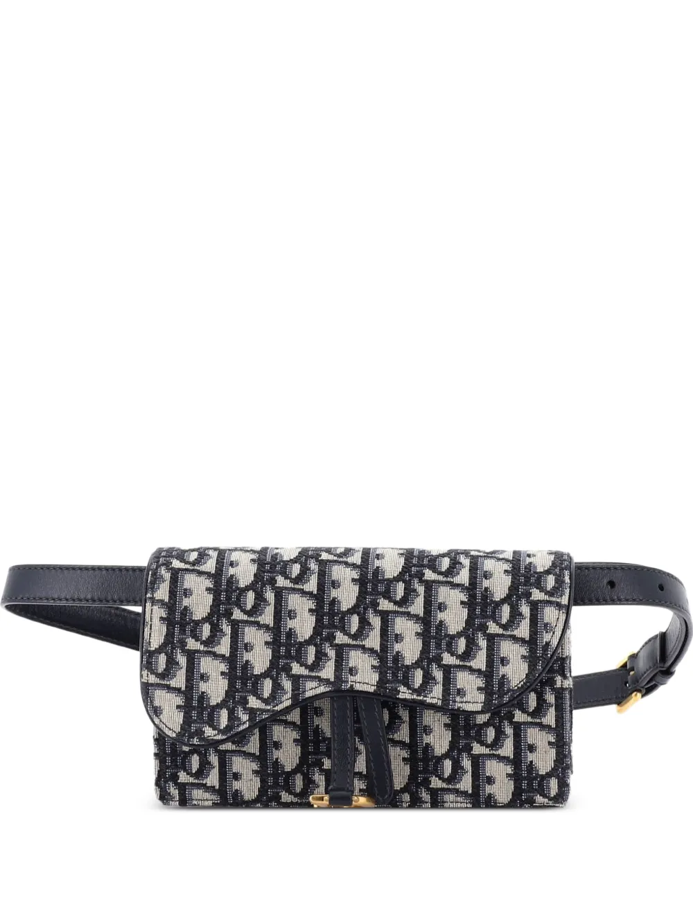 Christian Dior Pre-Owned Saddle Rectangular Oblique Canvas belt bag - Blu