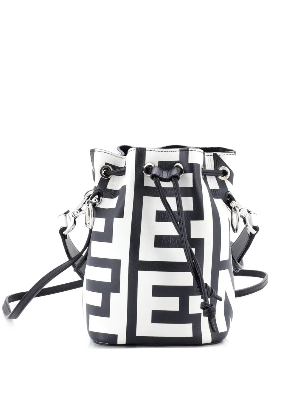 Fendi Pre-Owned x Marc Jacobs Mon Tresor Printed Leather Mini bucket bag - Nero