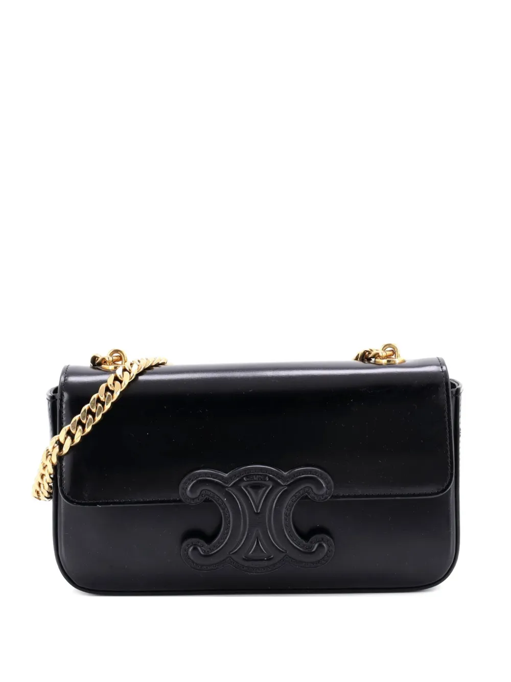 Celine Pre-Owned Triomphe Chain Leather Small shoulder bag | Black | Image 1