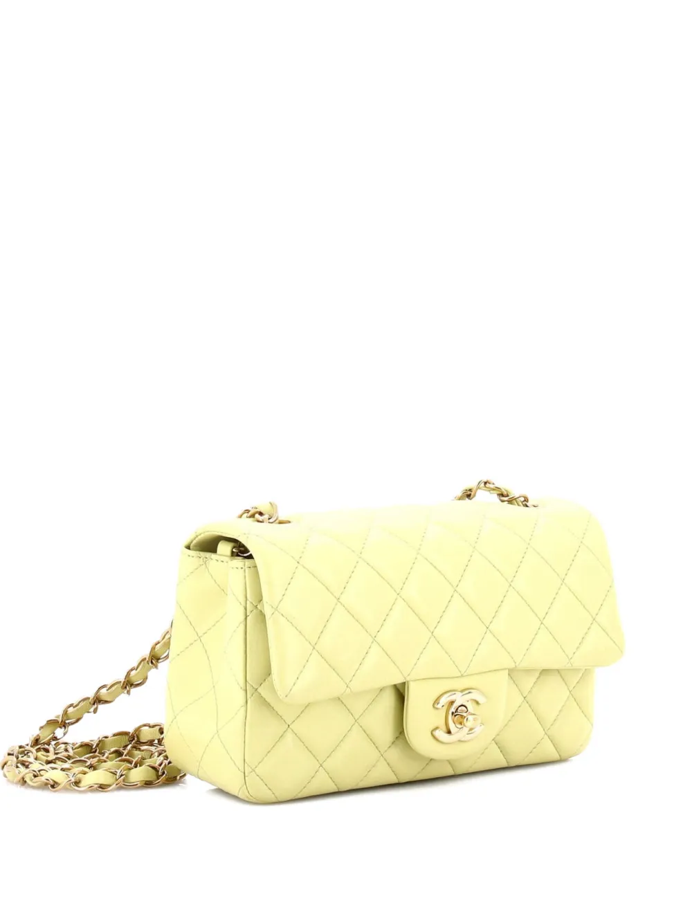 CHANEL Pre-Owned Classic Single Flap Bag Quilted Lambskin Mini crossbody bag - Giallo
