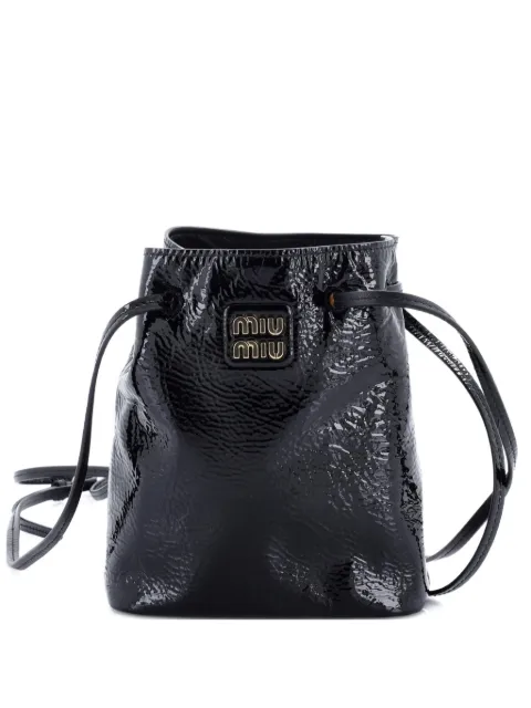 Miu Miu Pre-Owned Aviator Patent Mini bucket bag