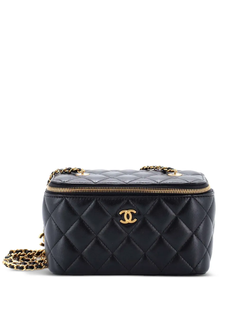CHANEL Pre-Owned Coco de Toi Heart Vanity Case with Chain Quilted Lambskin Small crossbody bag - Nero