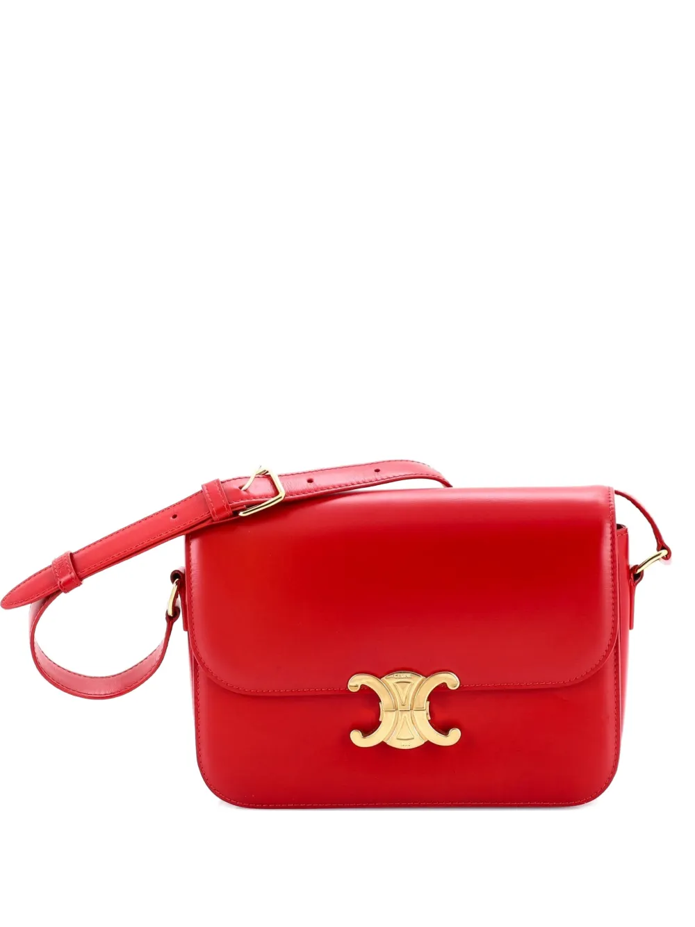 Celine Pre-Owned Triomphe Shoulder Bag Smooth Calfskin Medium crossbody bag - Rosso