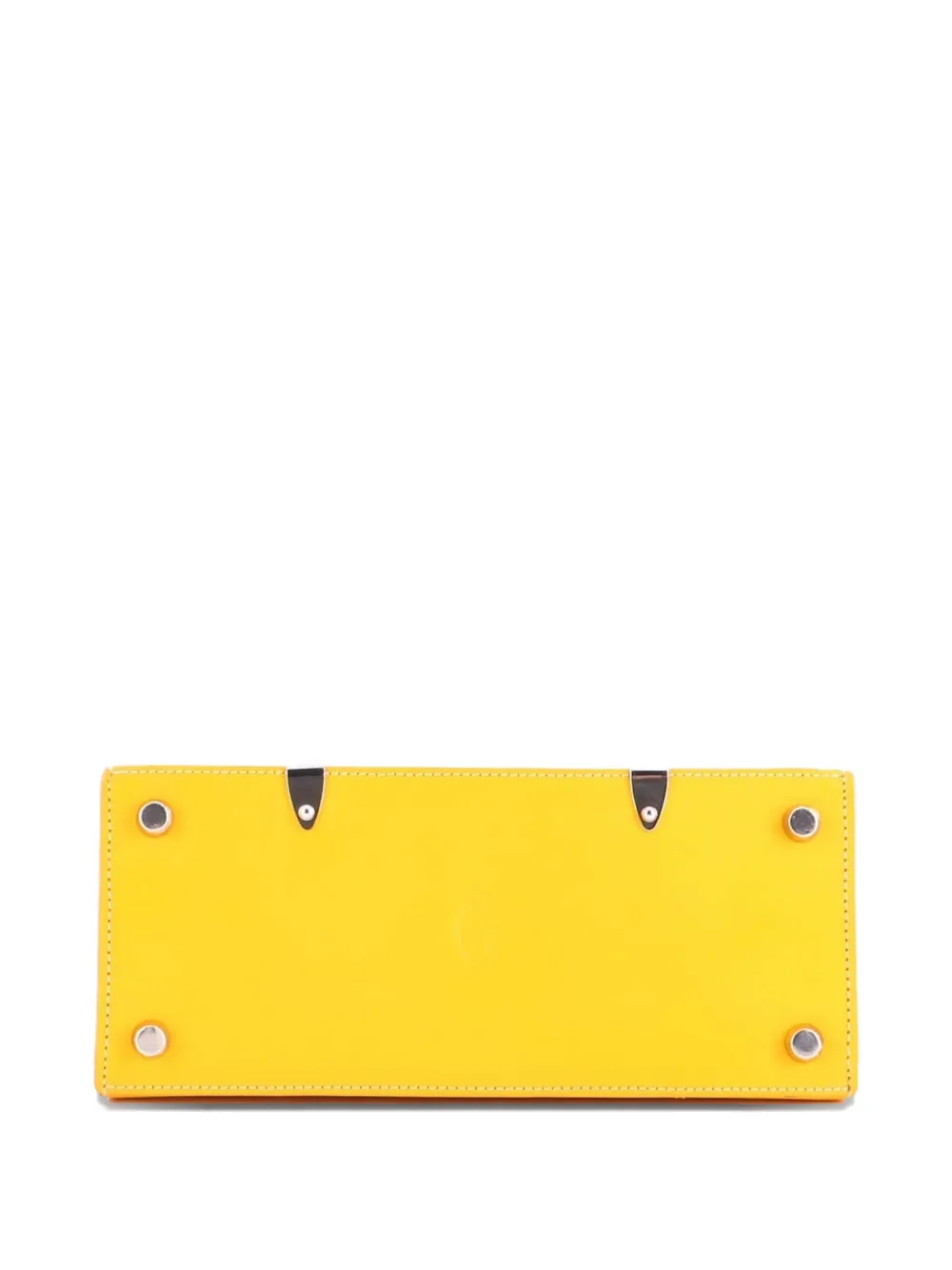 Pre-owned Goyard Structured Saigon Top Handle Bag Coated Canvas With Leather Mini Satchel In Orange