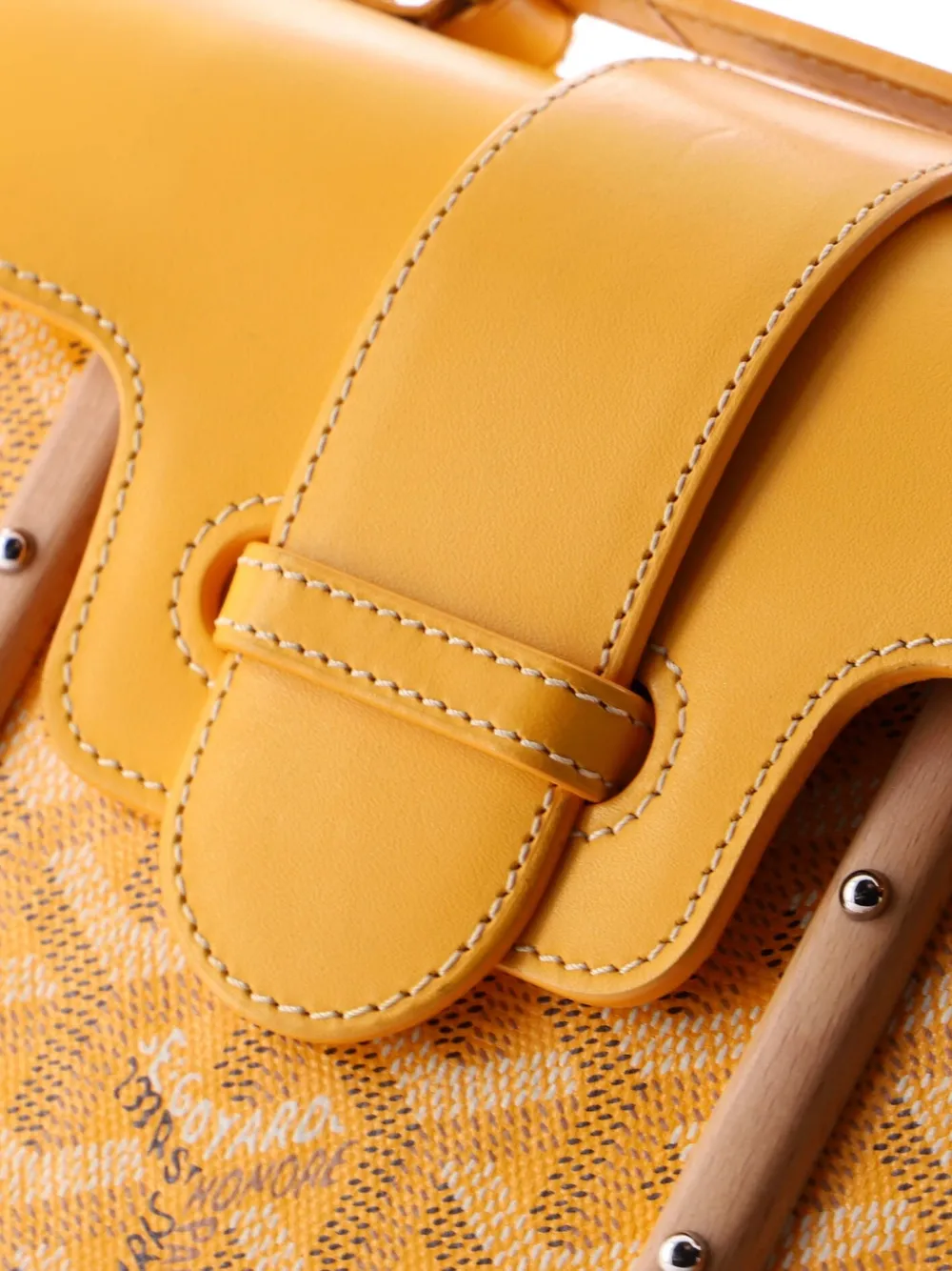 Pre-owned Goyard Structured Saigon Top Handle Bag Coated Canvas With Leather Mini Satchel In Orange