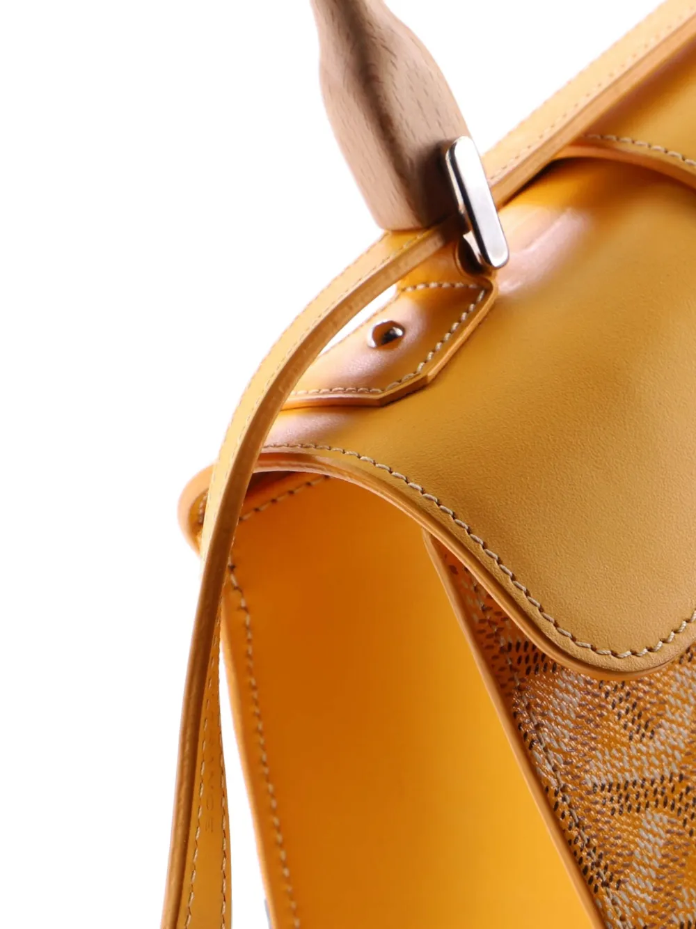 Pre-owned Goyard Structured Saigon Top Handle Bag Coated Canvas With Leather Mini Satchel In Orange