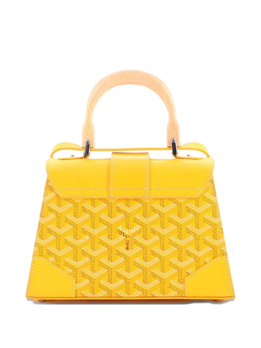 Pre-owned Goyard Structured Saigon Top Handle Bag Coated Canvas With Leather Mini Satchel In Orange