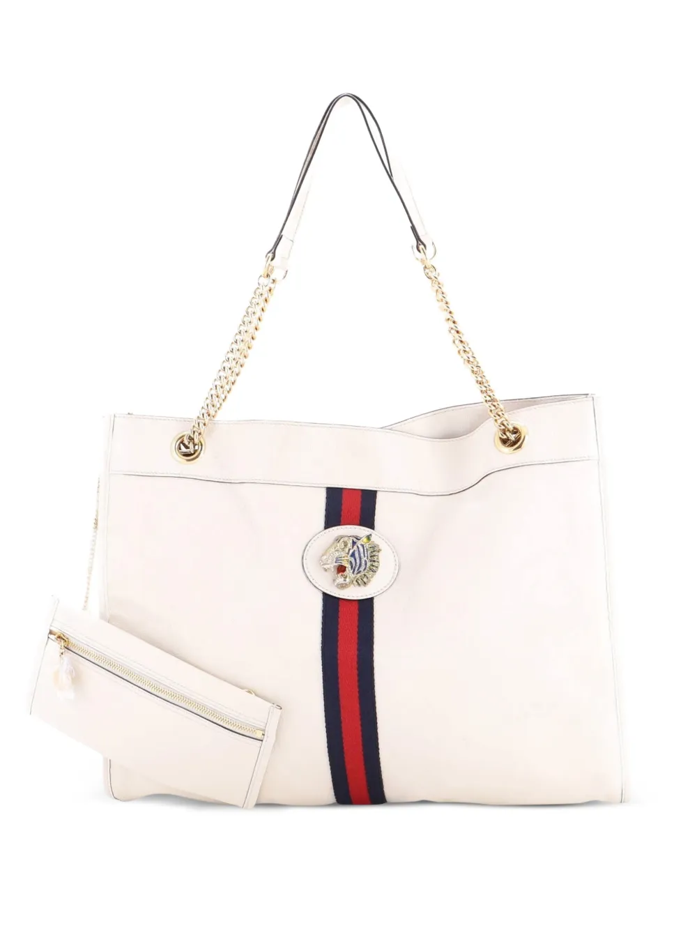 Gucci Pre-Owned Rajah Chain Leather Large tote bag - Toni neutri