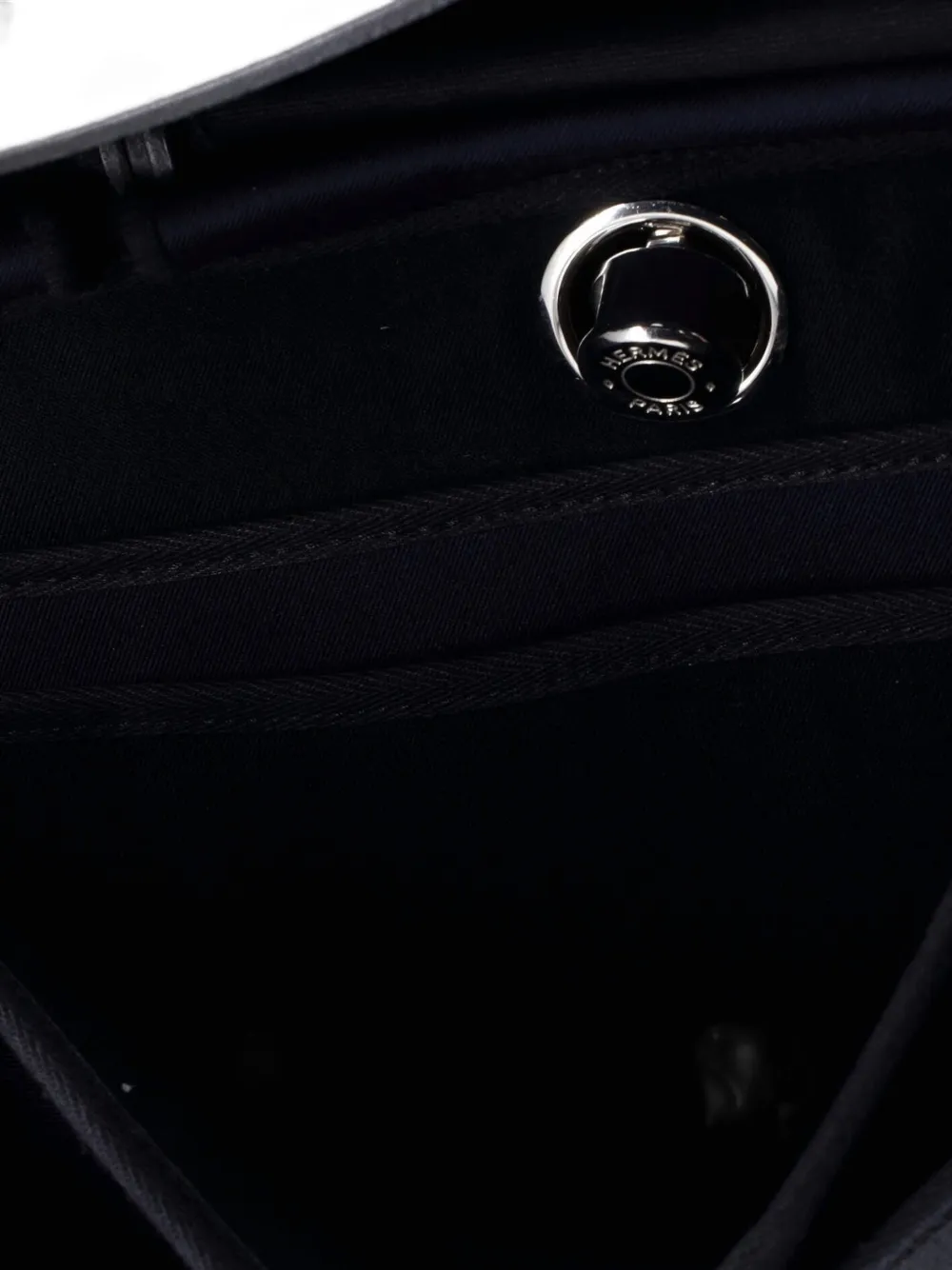 Pre-owned Hermes Herbag Toile And Leather Pm Satchel In Black