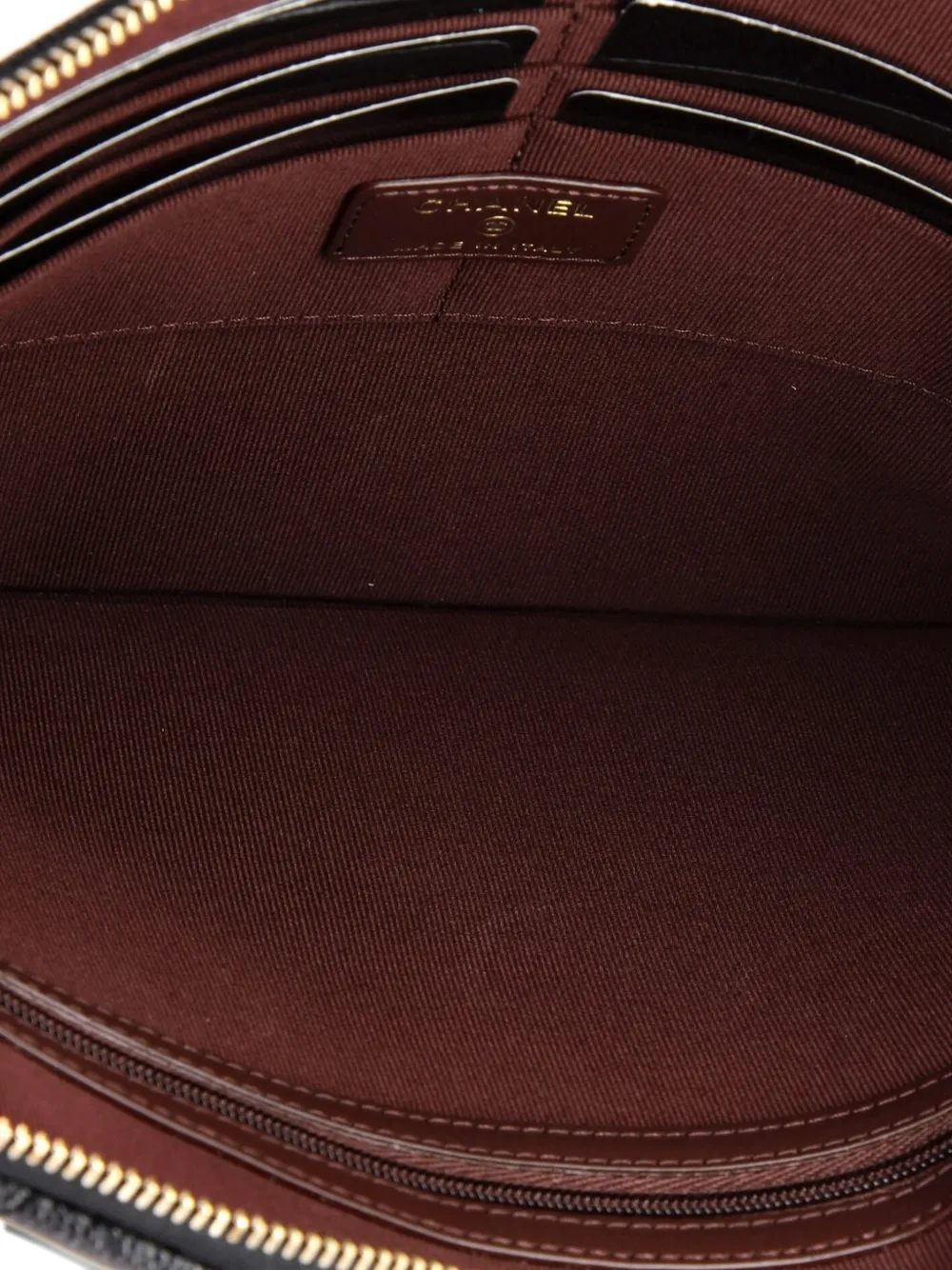 Pre-owned Chanel Flap Zip Quilted Caviar Large Clutch Bag In Black