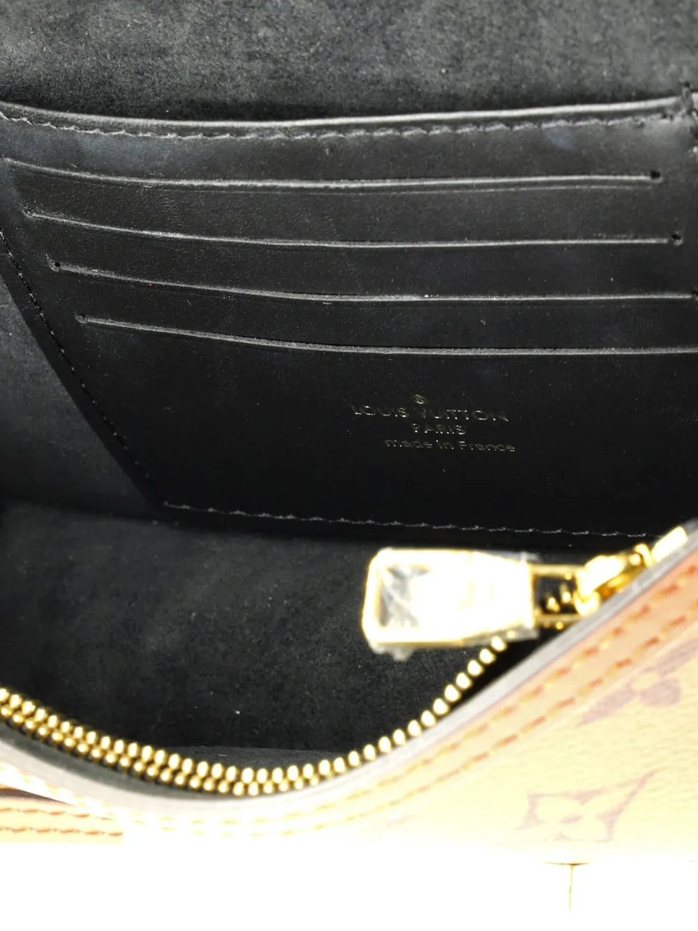 Pre-owned Louis Vuitton Dauphine Chain Wallet Reverse Monogram Canvas Clutch Bag In Brown