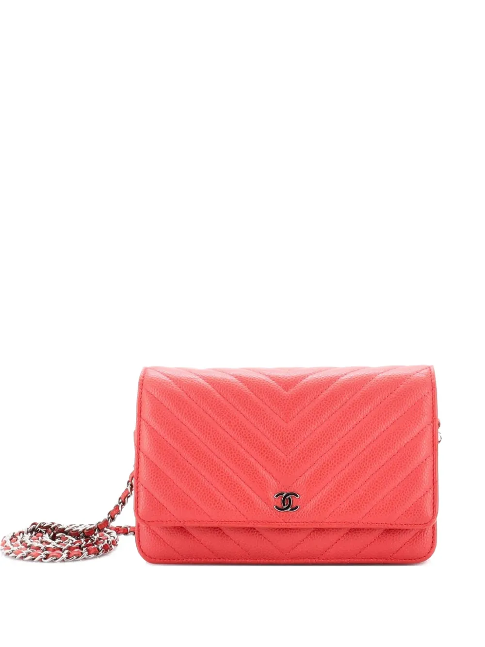 CHANEL Pre-Owned Wallet on Chain Chevron Caviar crossbody bag - Rosa