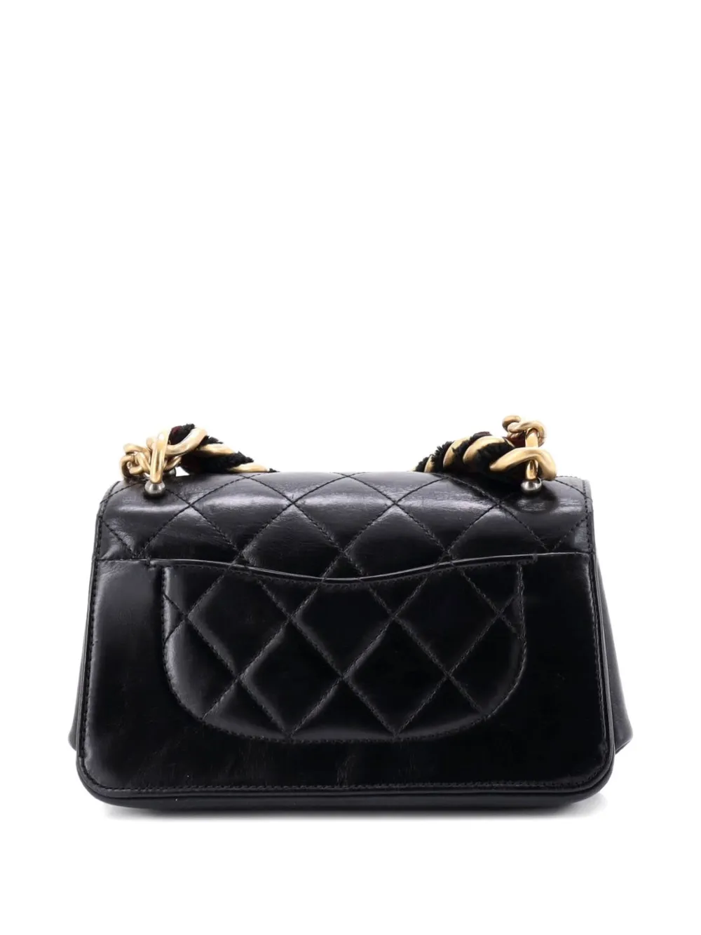 CHANEL Pre-owned Paris-cosmopolite Straight Lined Flap Bag Quilted Aged Calfskin Mini Shoulder Bag In Black