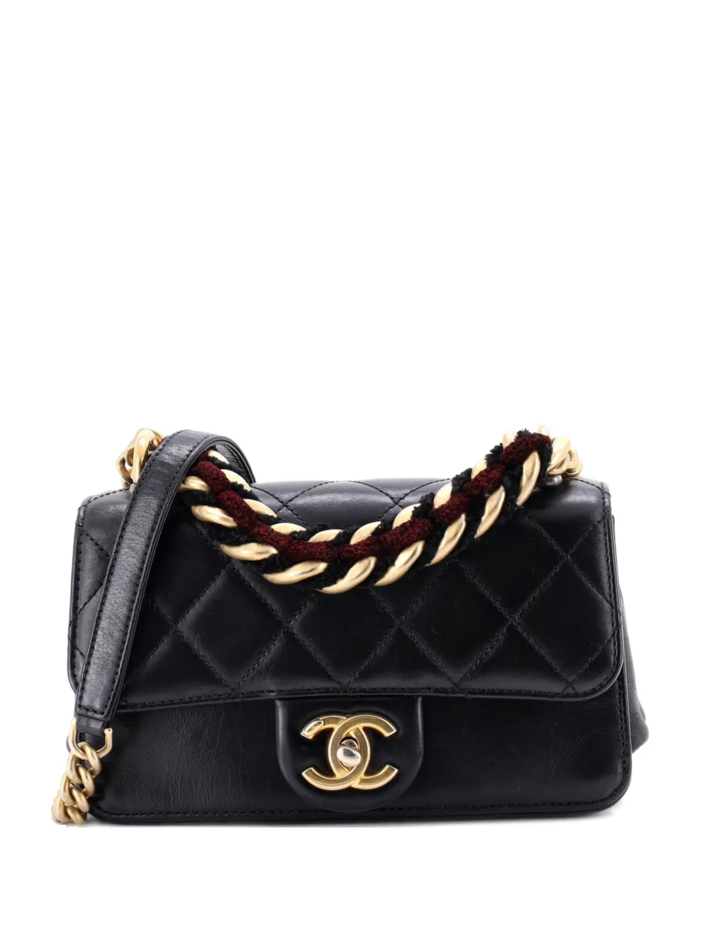 Pre-owned Chanel Paris-cosmopolite Straight Lined Flap Bag Quilted Aged Calfskin Mini Shoulder Bag In Black