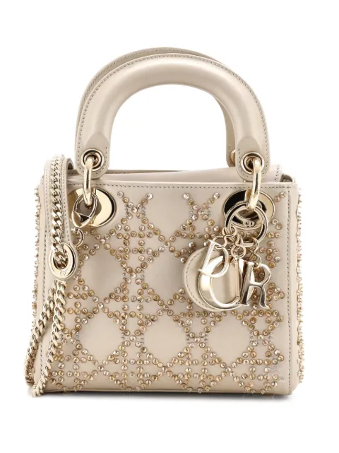 Christian Dior Pre-Owned Lady Dior Chain Bag Crystal Embellished Cannage Quilt Leather Mini satchel