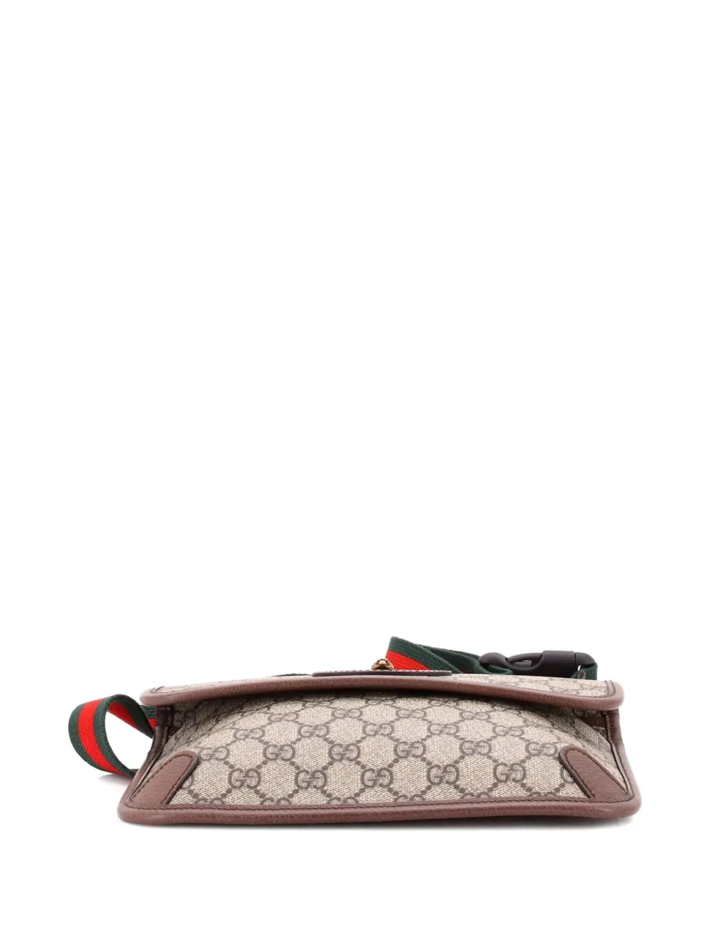 Pre-owned Gucci Neo Vintage Flap Gg Coated Canvas Belt Bag In Brown