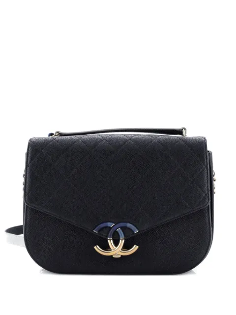 CHANEL Pre-Owned Thread Around Flap Bag Quilted Caviar Medium shoulder bag