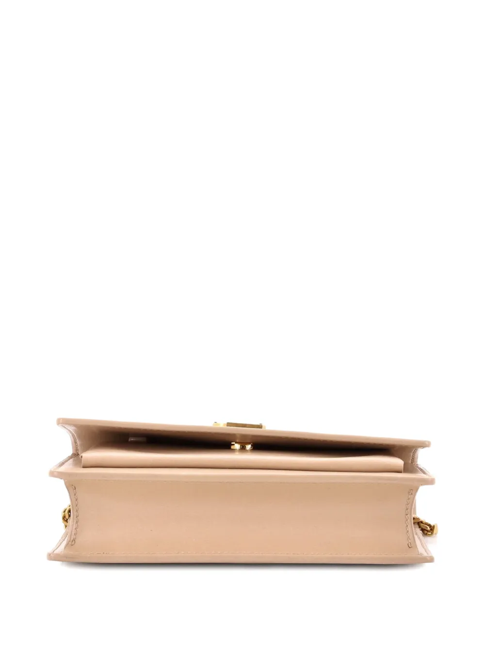 Pre-owned Saint Laurent Sunset Top Handle Chain Wallet Leather Crossbody Bag In Neutral