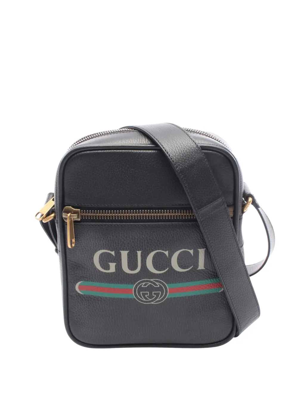 Gucci Pre-Owned 2000-2015 Leather Logo crossbody bag - Nero