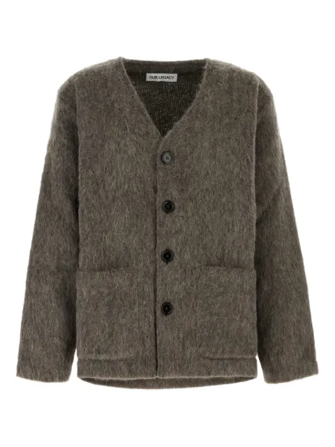 OUR LEGACY mud hairy texture cardigan