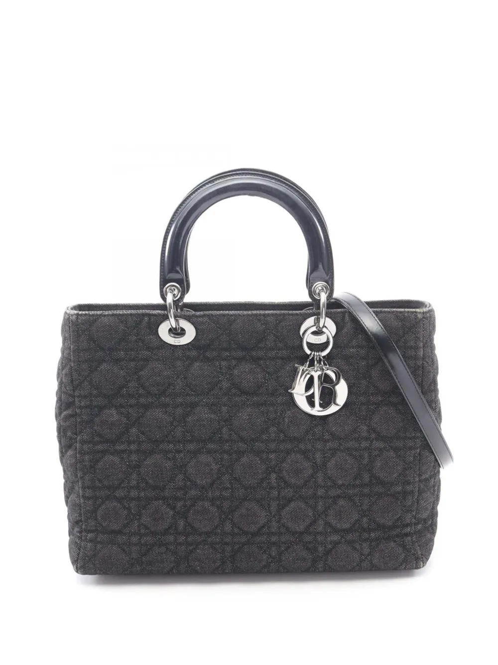 Christian Dior Pre-Owned 2010-2025 Large Denim Cannage Lady Dior satchel | Black | Image 1
