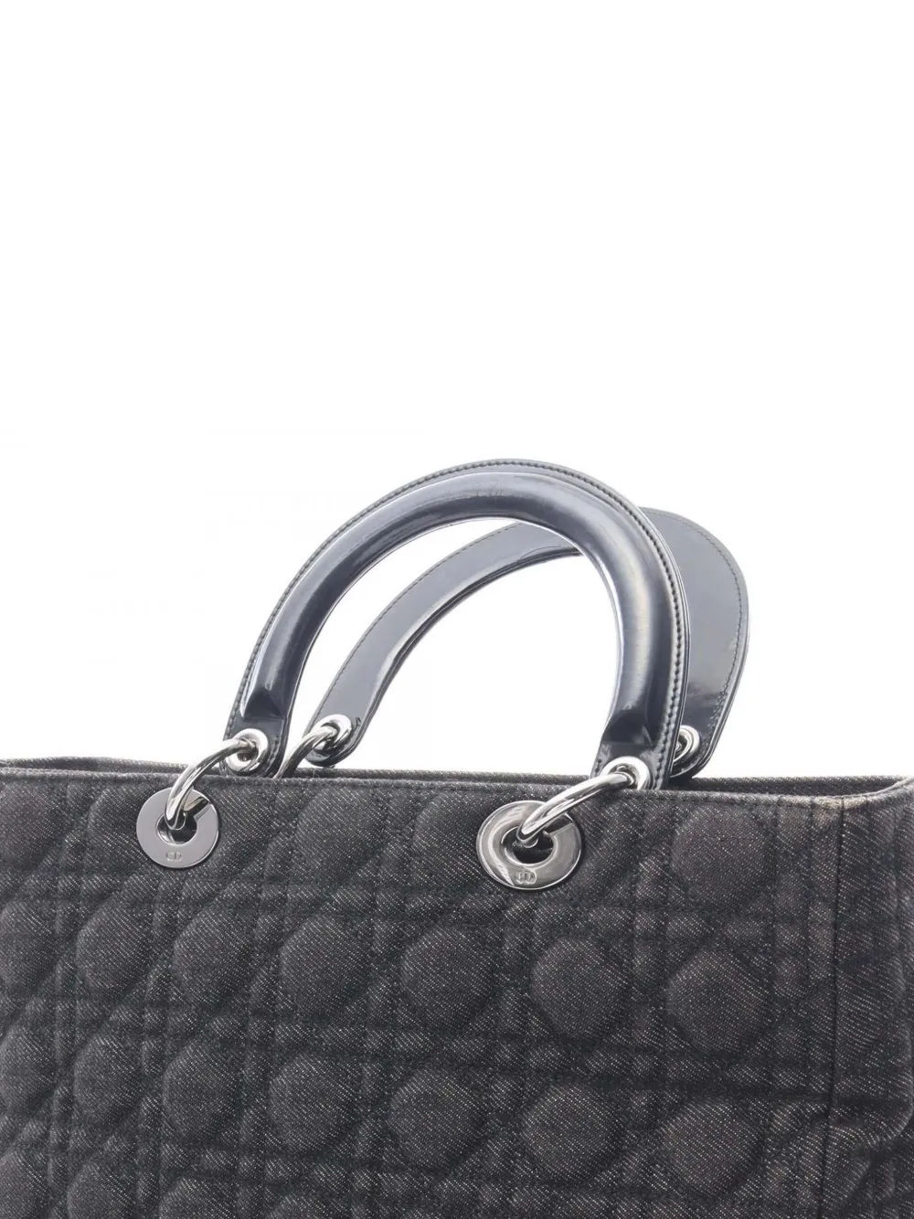 Christian Dior Pre-Owned 2010-2025 Large Denim Cannage Lady Dior satchel | Pre-Owned | Image 2