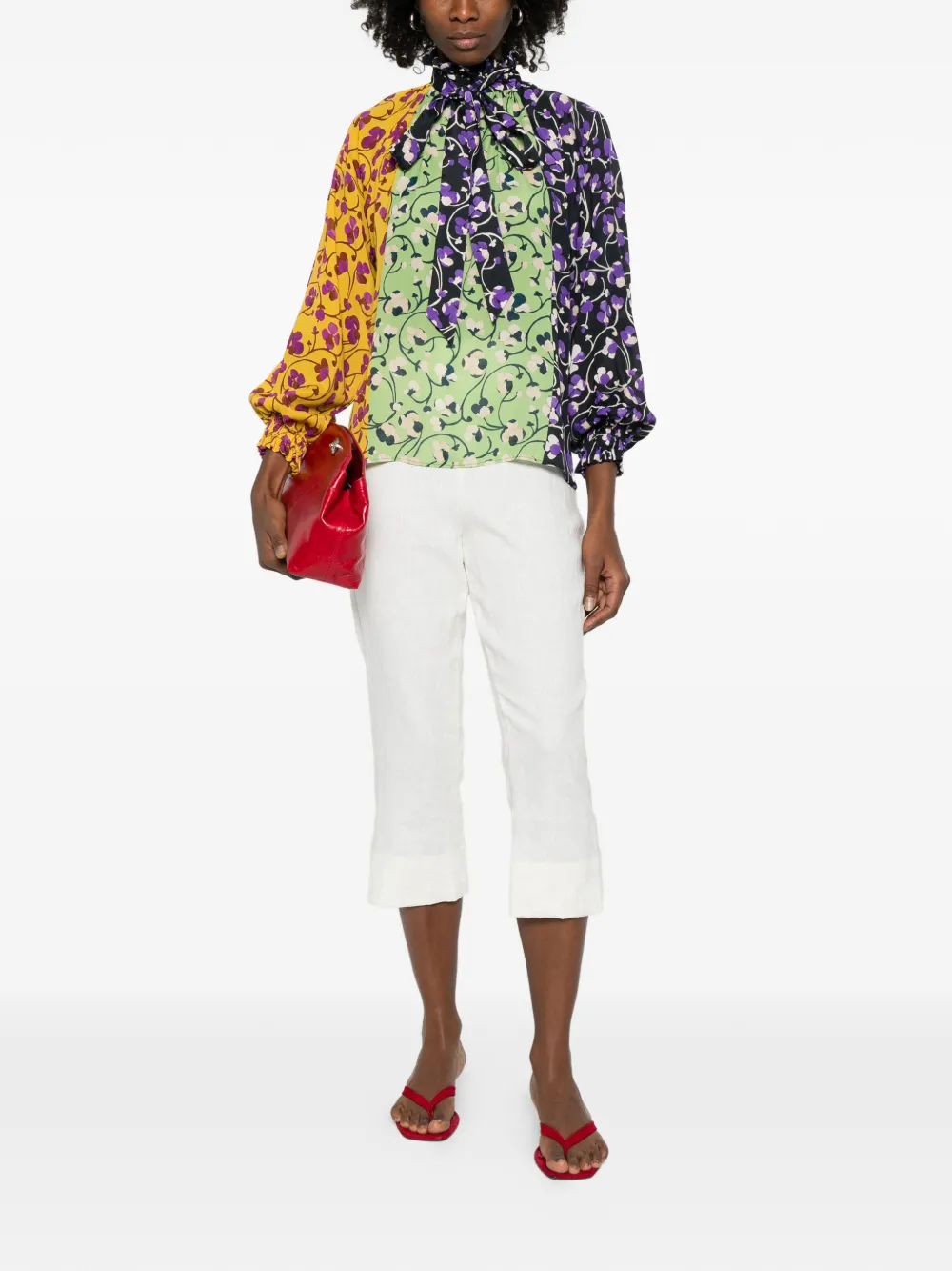 La DoubleJ floral-pattern blouse - Geel