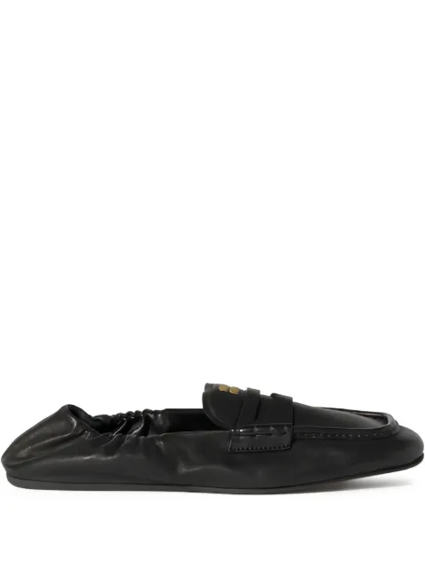 Miu Miu logo leather loafers