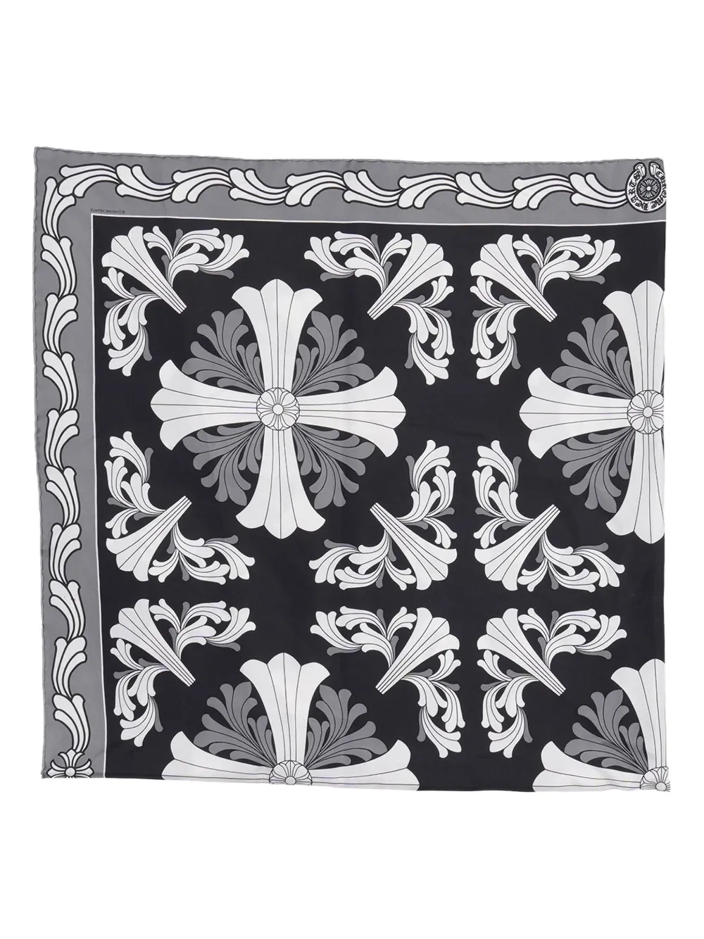 Chrome Hearts patterned silk scarf | Black | Image 1