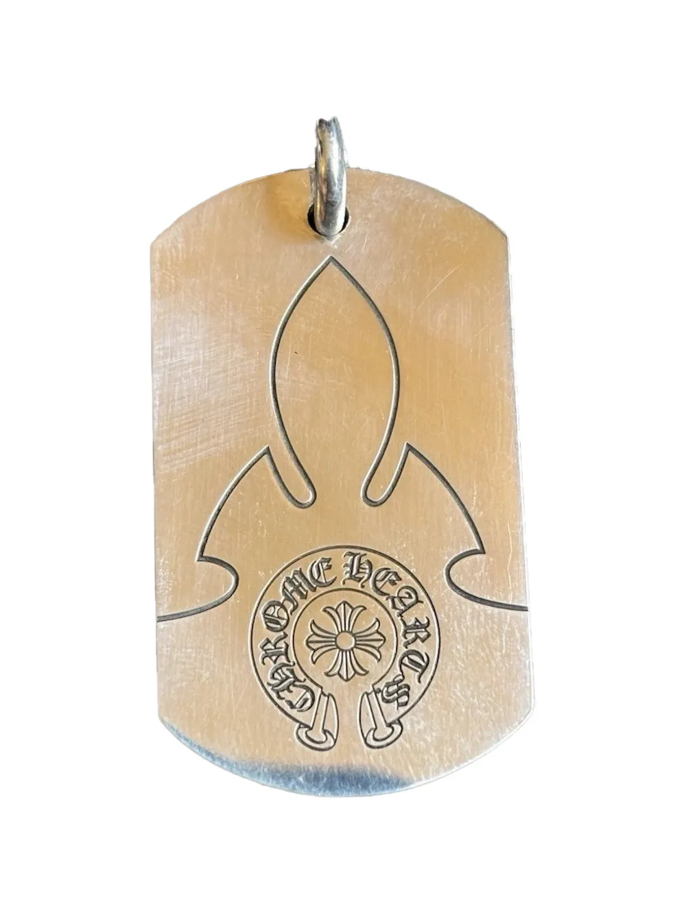 Chrome Hearts Fleur Dog Tag with ball chain "Silver" - Silber