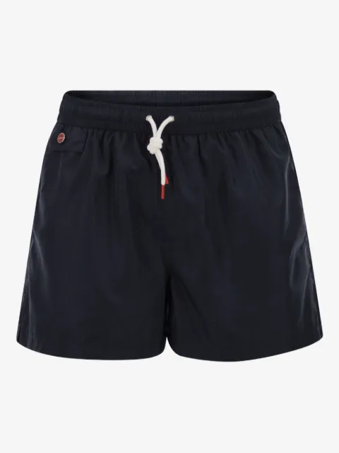 Kiton shorts de playa elásticos con logo