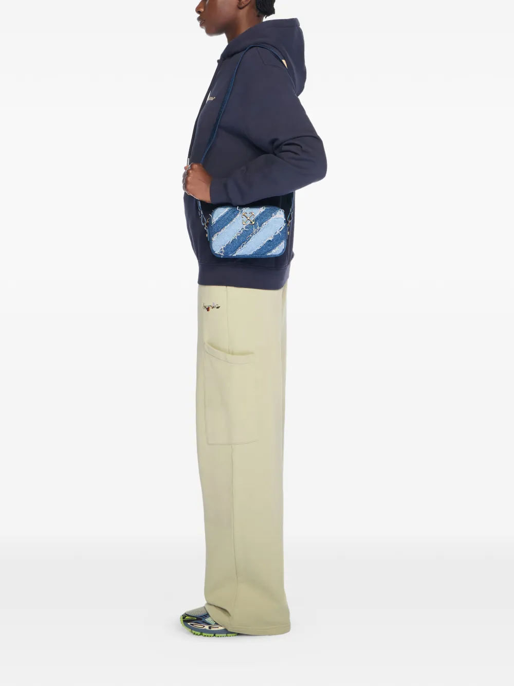 Off-White Gerafelde cameratas Blauw