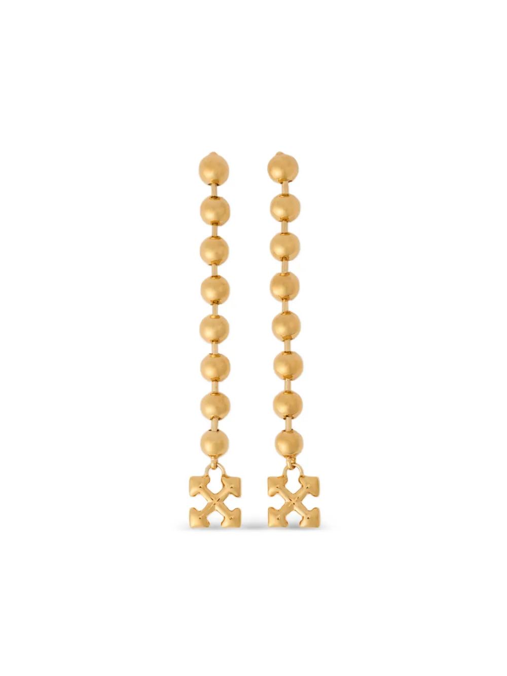 Off-White Arrow ballchain earrings - Oro
