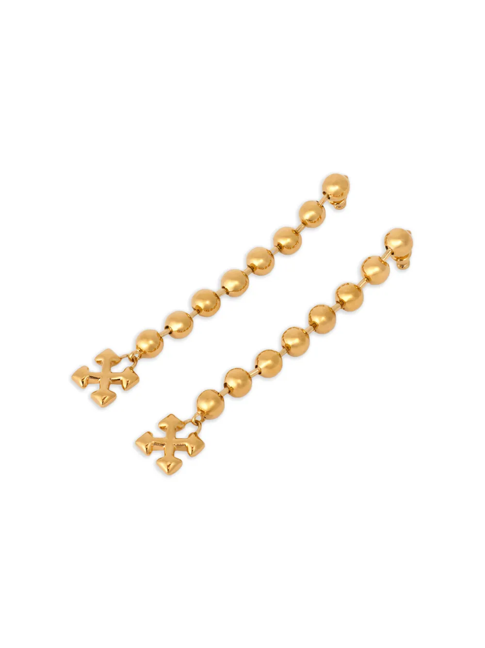 Off-White Arrow ballchain earrings - Goud