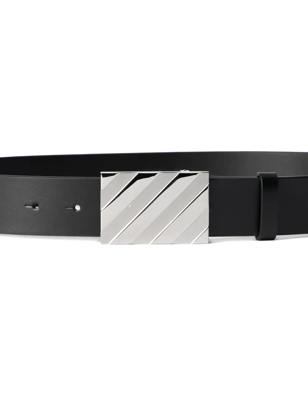 Off-White Diagonal buckle leather belt - Zwart