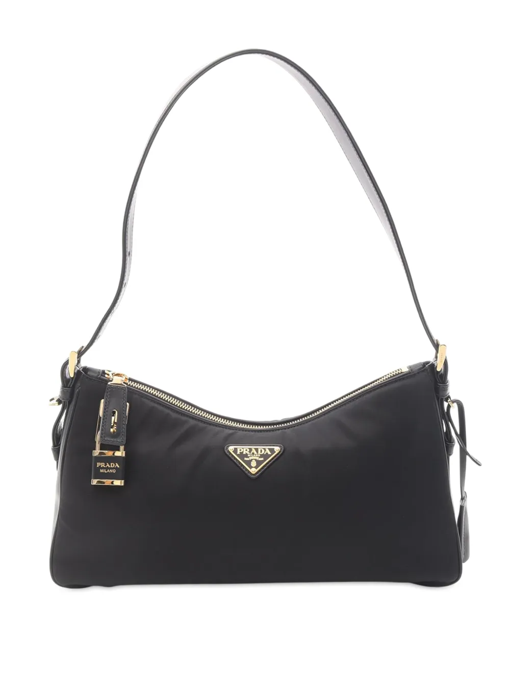 Prada Pre-Owned 2013-2025 Leather and Tessuto shoulder bag - Nero