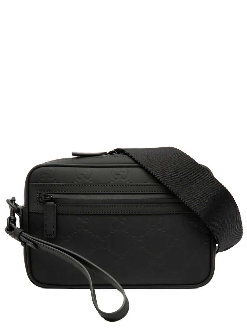 Gucci Pre-Owned 2016-2025 GG Rubber Effect Leather crossbody bag - Nero