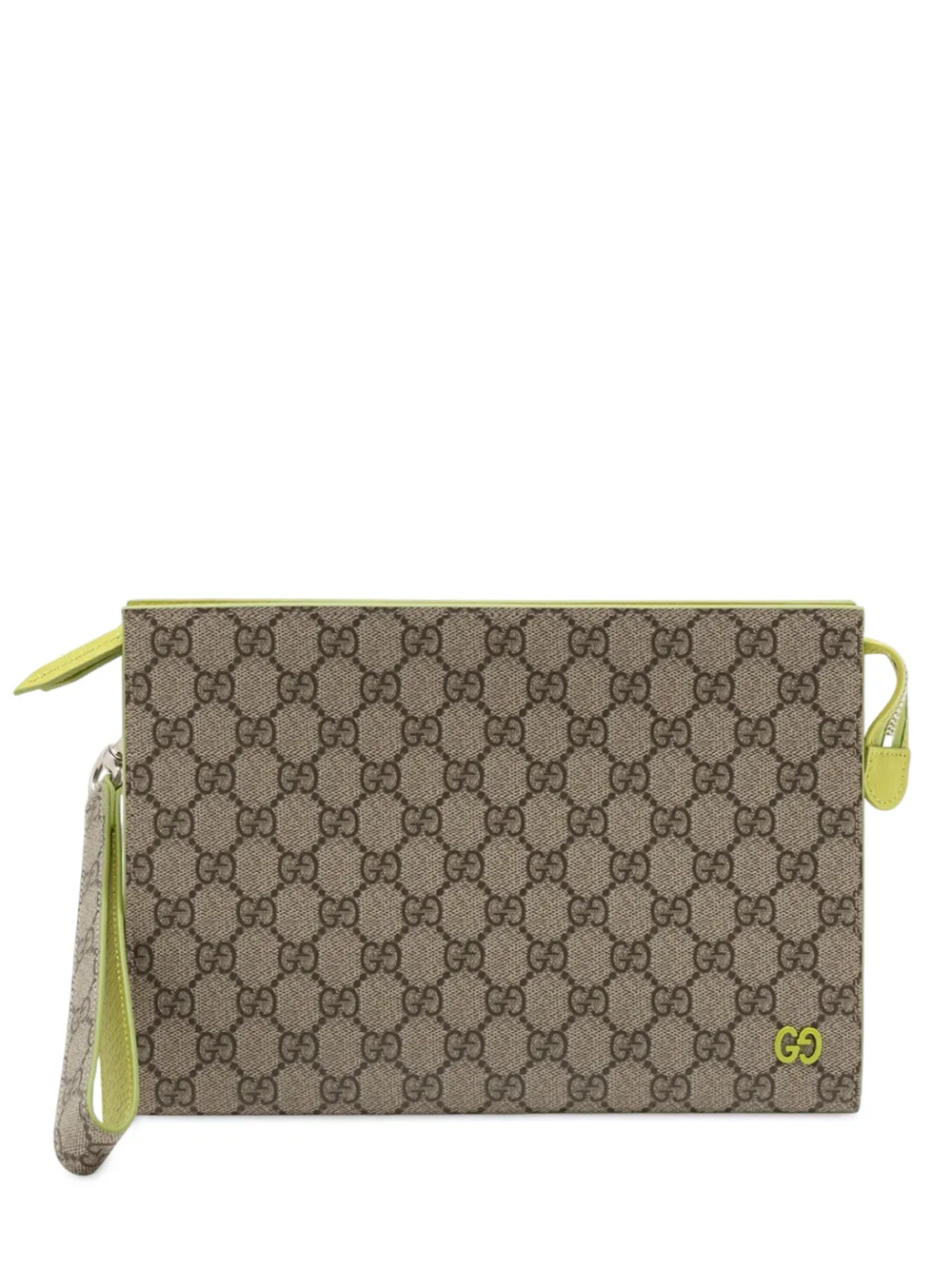 Gucci Pre-Owned 2016-2025 Small Bicolor GG Supreme pouch - Verde