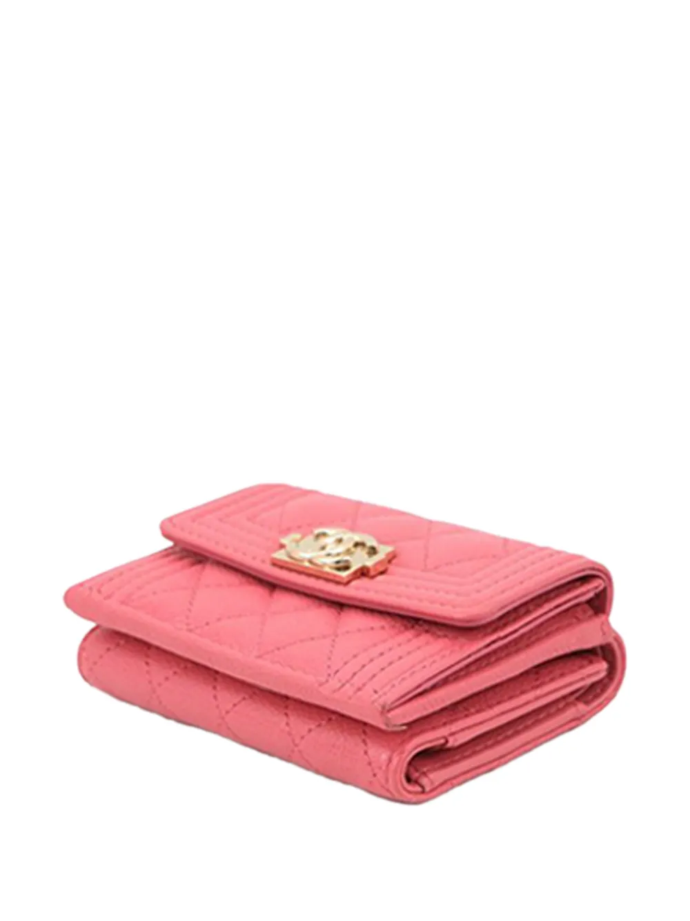 CHANEL Pre-Owned 2021-2025 Quilted Caviar Boy Compact Wallet small wallets | Image 2