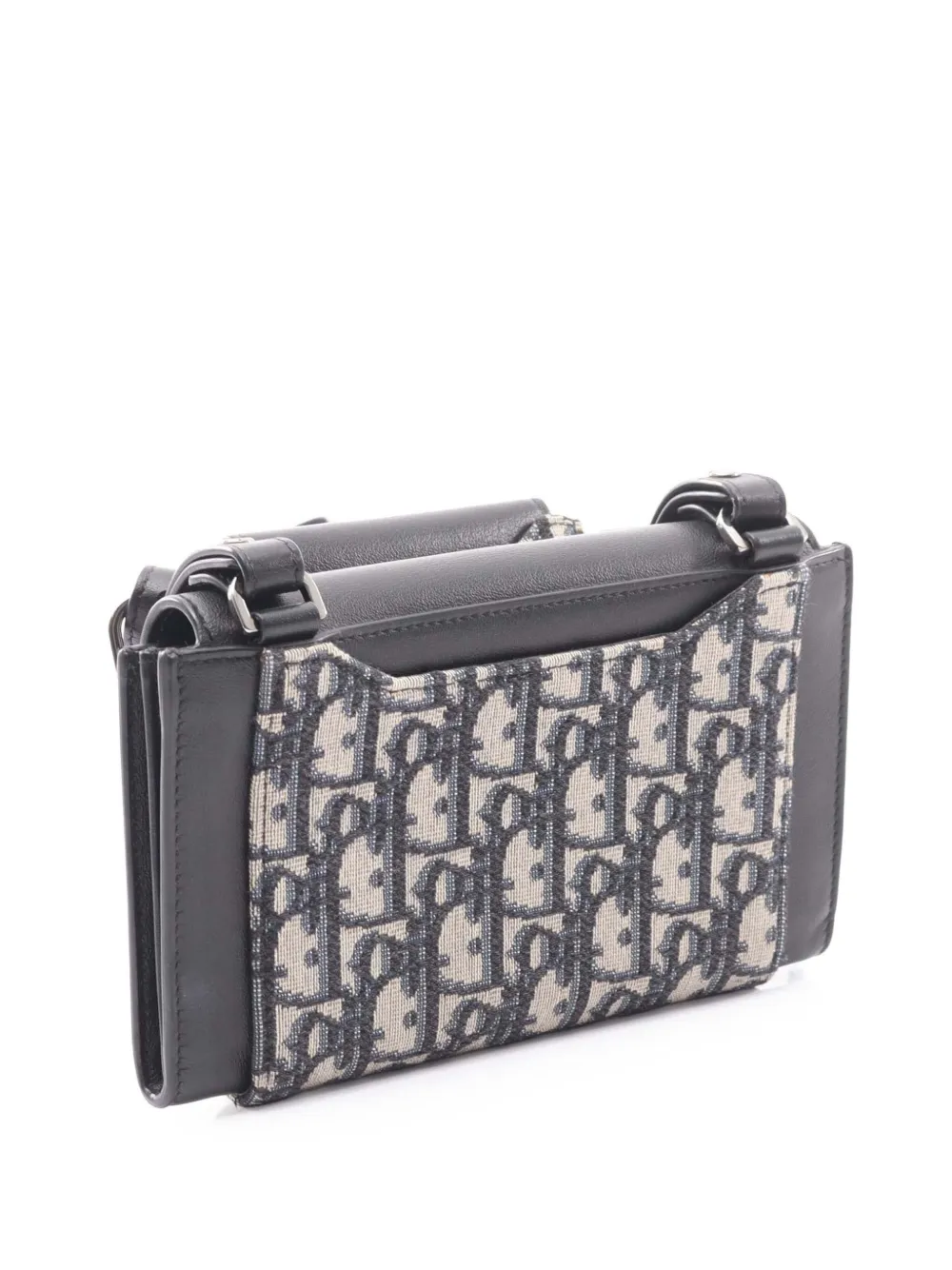 Christian Dior Pre-Owned 2010-2025 Oblique Canvas and Leather Elite Saddle crossbody bag - Marrone