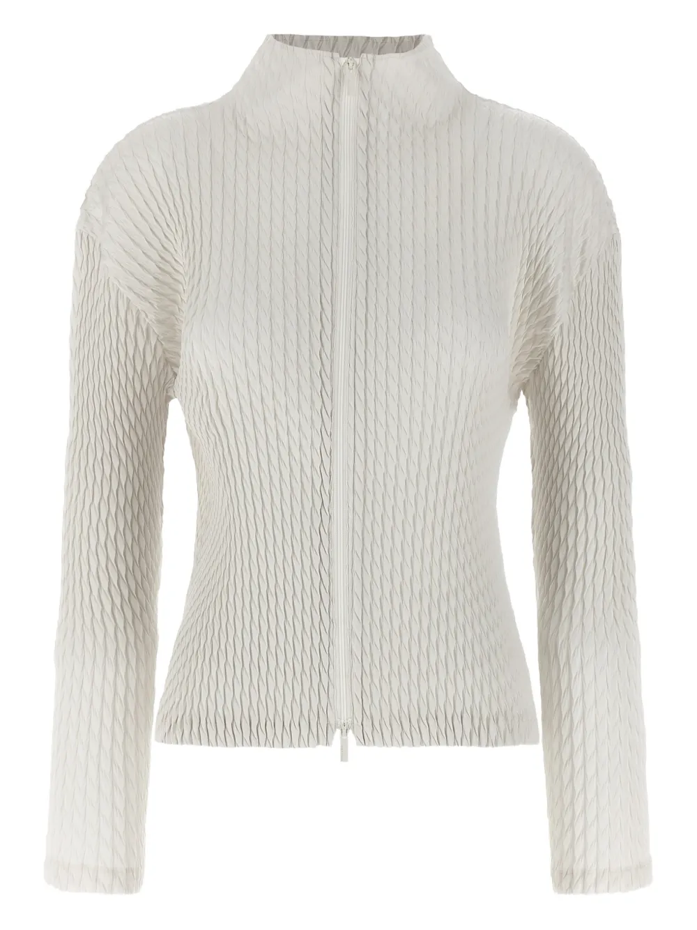 Issey Miyake high-neck cardigan - Bianco