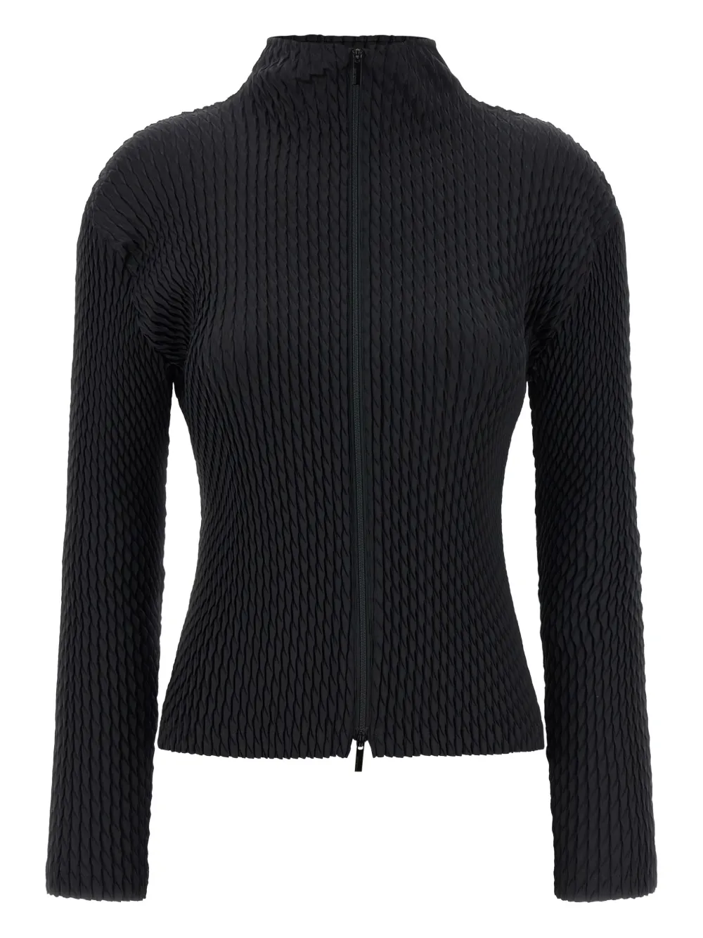 Issey Miyake Cardigan mit Reißverschluss - Schwarz