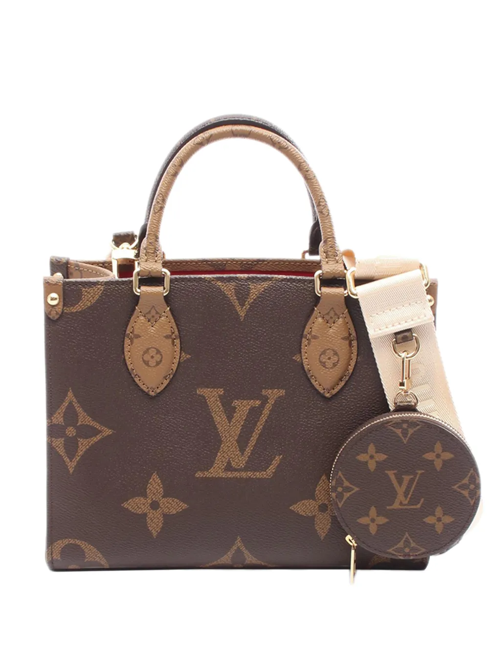 Louis Vuitton Pre-Owned 2021-2025 Monogram Reverse Giant OnTheGo PM satchel - Marrone