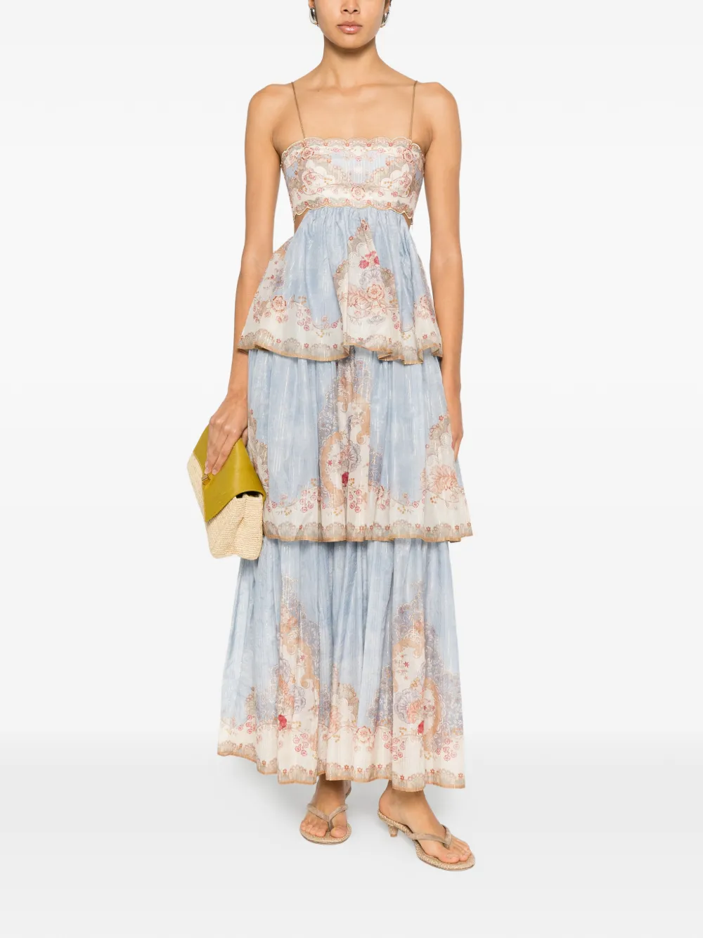 ZIMMERMANN Daylight tiered floral-print maxi dress - Blauw