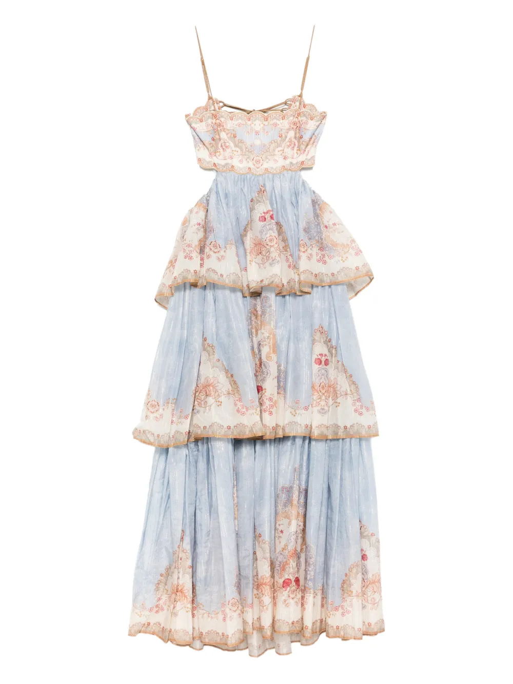 ZIMMERMANN Daylight tiered floral-print maxi dress - Blau