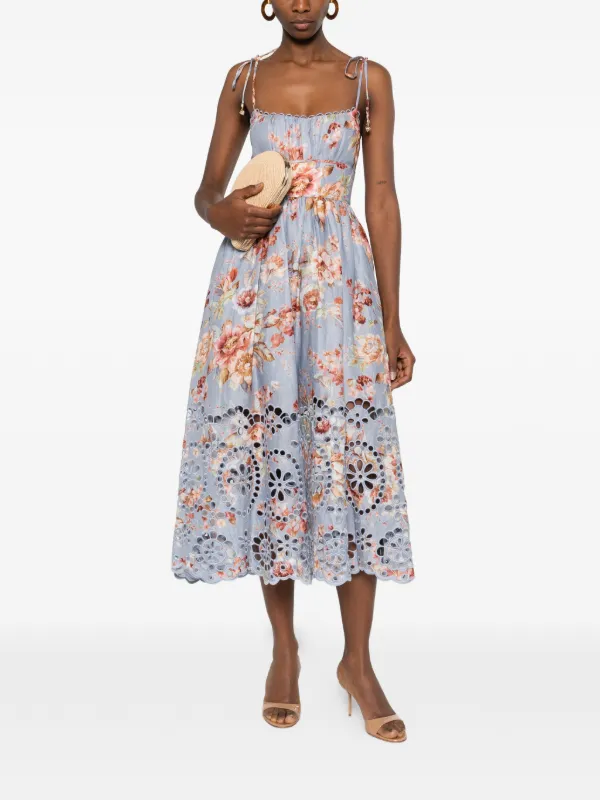 knee length dresses for ladies Luna Songbird Buttoned Picnic Midi Dress