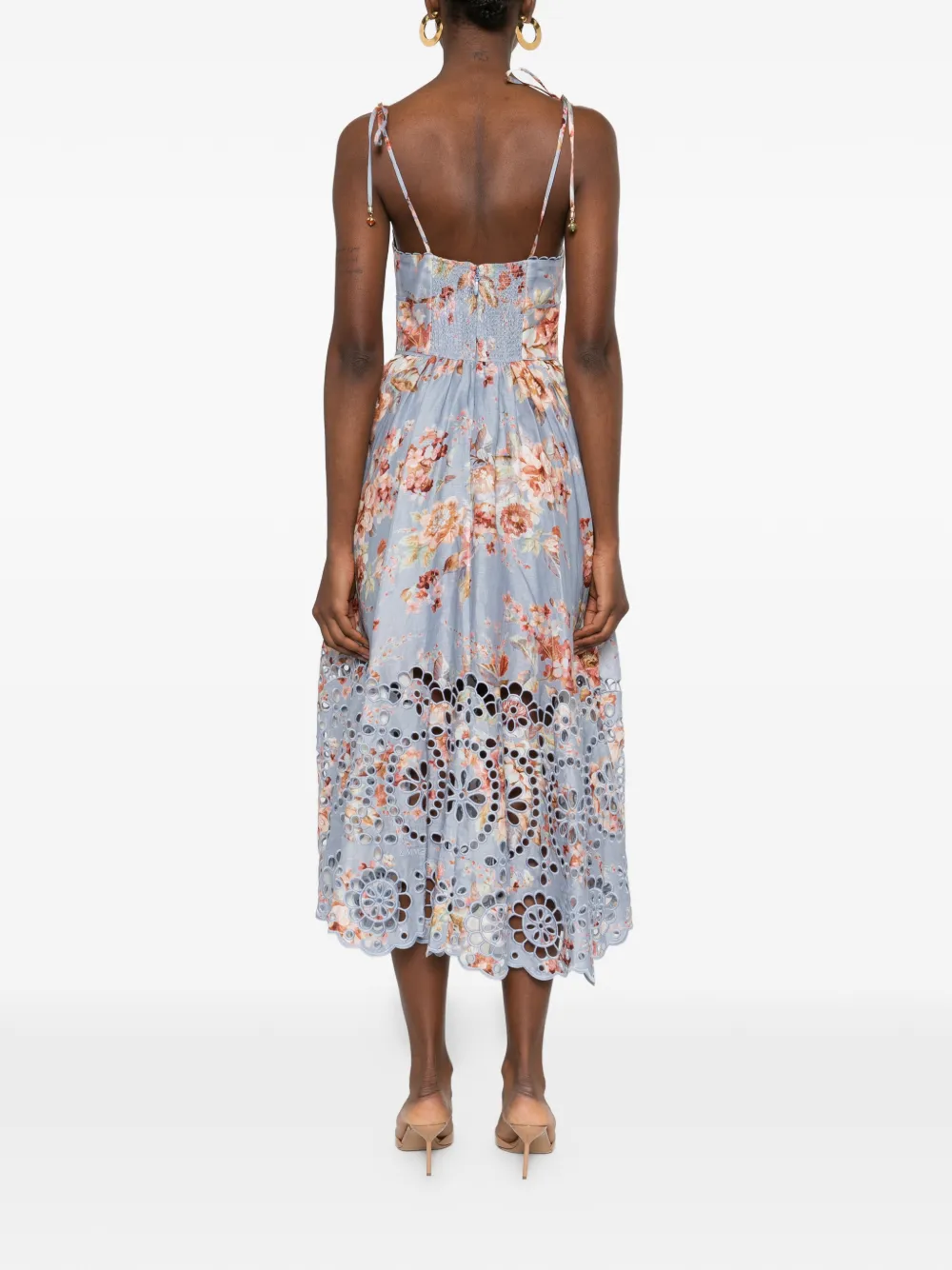 ZIMMERMANN Awaken Picnic floral-print Midi Dress | Blue | FARFETCH