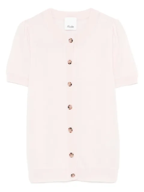 Allude button short-sleeve cardigan
