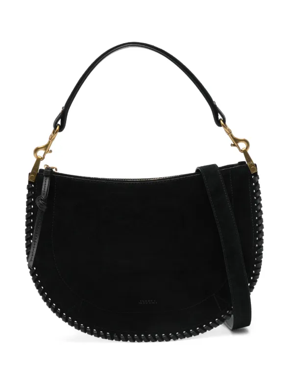 Isabel Marant Oskan Soft Zip Shoulder Bag in Black